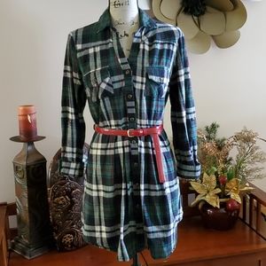 Large Sugar Mint Green Plaid Tunic